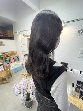 オリビアヘアー(OLIVIA HAIR) ブリーチなしロングピンクブラウン