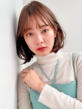 ラフ フロム ガーデン(Laf from GARDEN) 20代30代おすすめくびれボブ/シルキーベージュ