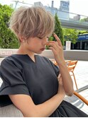 大人可愛い20代30代40代前下がりショートボブ丸みショート◎