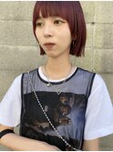 ワインレッドのボブ◯