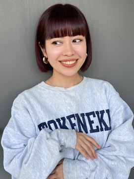 シーン(SCENE) ショートボブ　ワイドバング　カシスカラー【天神/今泉】