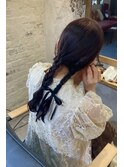 結婚式アレンジ/ヘアアレンジ/三つ編みアレンジ