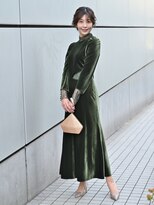 マイクローゼット(my closet)&nbsp;ベロア ホールレースドレス