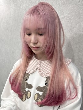 ロウル 渋谷(LOWRL) ピンクエンドカラー/デザインカラー/ケアブリーチカラー