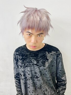 レコ 渋谷(LECO) ホワイトパープル×シャギーショート