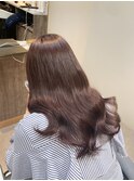 ブリーチなしピンクブラウン