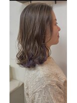 ハーティーモトヤワタ(hearty MOTOYAWATA) インナーパープル×ミディアムヘア