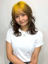 アイウィル(Ai WilL)&nbsp;ルーツカラー イエロー ベージュ ミディアム デザインカラー