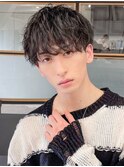 20代30代メンズスパイラルパーマワイルドオシャレ感アッシュ