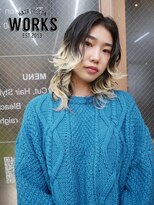 ワークス ヘアデザイン(WORKS HAIR DESIGN)&nbsp;エンドカラーホワイトベージュレイヤースタイル
