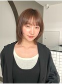 くびレイヤーボブルフネビージュ小顔ワンレンこなれミディ