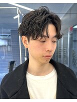 ブラウン(Brown) シャドウパーマ/センターパート/無造作/藤沢美容院