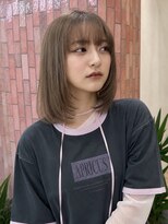 ソレイユトウキョウシブヤ(SOLEIL TOKYO shibuya)&nbsp;ミディアムボブフェイスレイヤー内巻きミルクティーベージュ