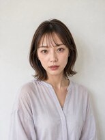 レセ 南柏店(Laissez)&nbsp;ウルフボブ/シースルーバング/外ハネ/モカブラウン/大人かわいい