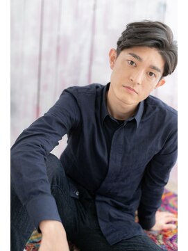 ミック 日暮里店(miq) ビジネスでもOK！黒髪アップバング＆七三の爽やかモテ髪