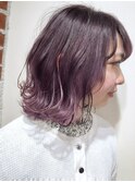 CECIL 下北沢　波巻きウェーブ×パープルグラデーション