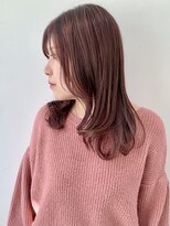 フォーク FOLK&nbsp;【FOLK】透明感レッドピンク☆似合わせ内巻きセミロング♪