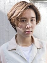 ピズム(PISM) 前髪センターパート耳かけ小顔ショート/オリーブカラー