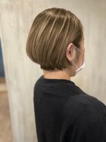 ヘアーリゾートガーデン 南林間店(Hair Resort Garden)&nbsp;丸さが可愛いバレイヤージュショートボブ/ニュアンスカラー