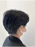 韓国風ショートウルフ ブルーブラック