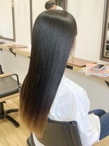 モーラ 鳳店(MOLLA) 裾カラー デザインカラー 黒髪ストレートロング グラデーション