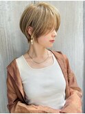 前髪あり耳掛け丸みくびれショートボブ20代30代40代50代(蘭)