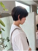 【森千晶】大人黒髪丸みショート/耳かけショート/襟足すっきり