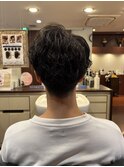 ハイライト/マッシュパーマ/アッシュブラック<理容室>[亀戸]