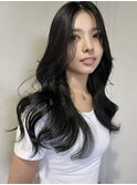 髪質改善オルチャンヘアタイトストレート波巻きワンホンヘア