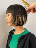ボブ×根元が伸びても気にならないルーツカラー