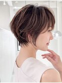ミニウルフレイヤーカット顔周り前髪韓国ショートボブ/大宮