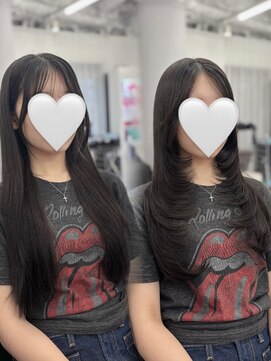 ハピネス 梅田茶屋町店(HAPPINESS) 韓国ヘア レイヤーカット シャギーレイヤー透明感カラー 大阪