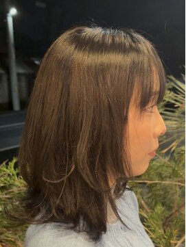 黒髪/クラゲヘアー/オリーブグレー/小顔/ココアベージュ/北越谷