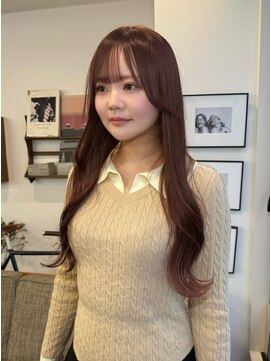 ポール(pole) 札幌ロング　大人可愛いピンクベージュレイヤーカット