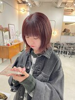 ヘアー アイス カンナ(HAIR ICI Canna)&nbsp;20代30代艶感ピンクベージュ小顔外ハネショートボブ