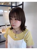 ミディアムヘア、くびれ巻き