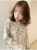 【k-two名古屋】自然なシースルーバングの小顔ミディアムヘア