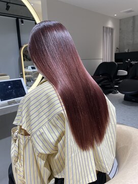 ロンドメリア 天神大名店(Lond Melia) ★斜めバングミディアムヘアグレージュカラーシルキーベージュ★