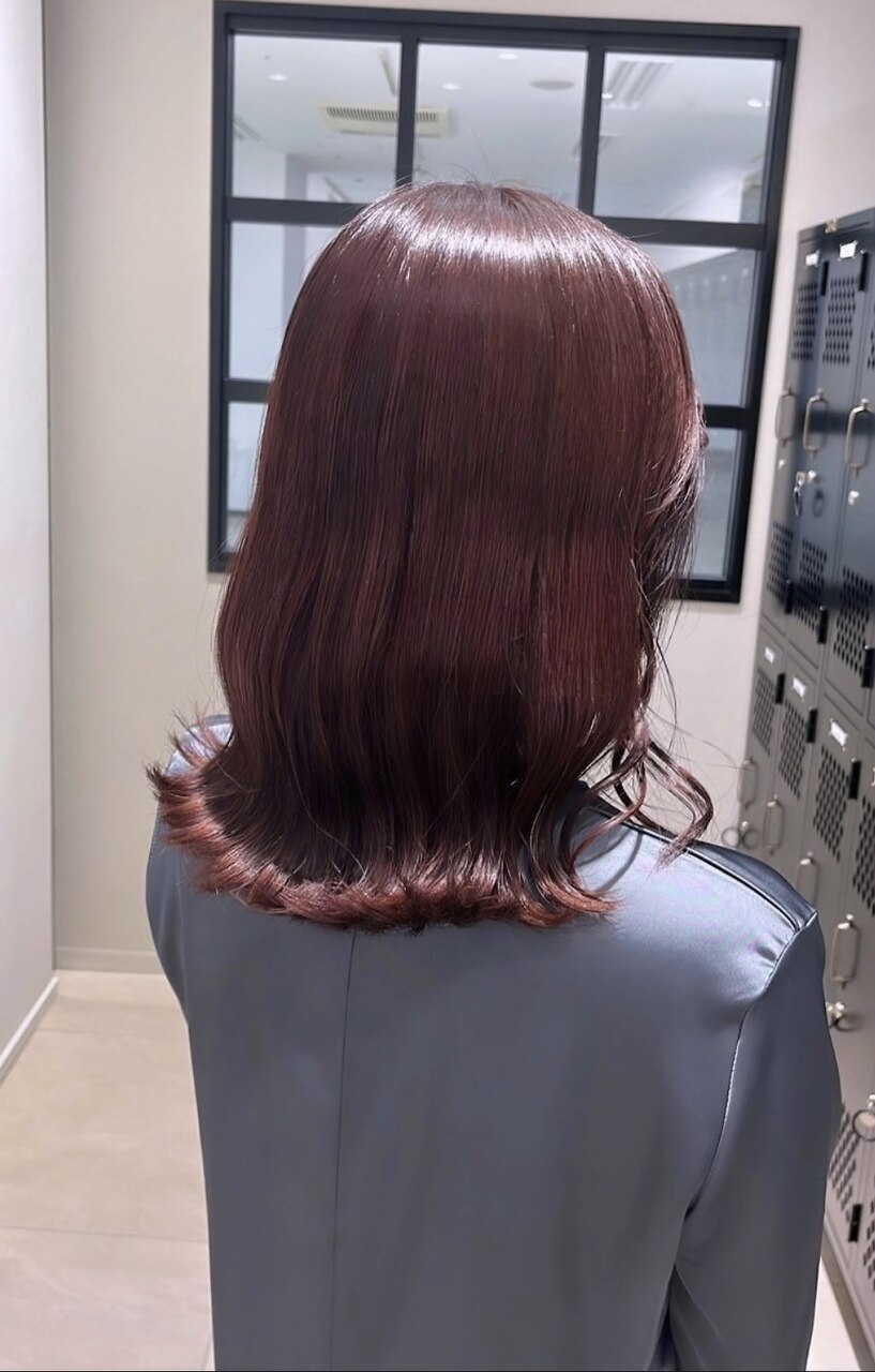 くびれミディアム/切りっぱなしミディアム/レッドブラウン：L182388880