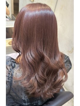 ジーナ セントラル銀座(Zina) ツヤ感カラー＊韓国ヘア＊ピンクブラウン【ZinaCENTRAL】