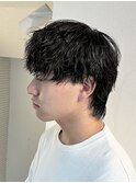 マッシュウルフ ウルフ アッシュブラック マッシュパーマ 新宿