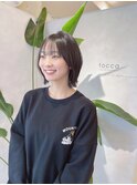 パッっとボブ×グレージュ