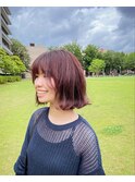 ブリーチ無し オレンジベージュとカシスピンクMIXオンカラー