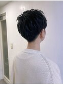 《GRANDLINE友田千栄》黒髪ツーブロマッシュスタイルMEN’S HIAR