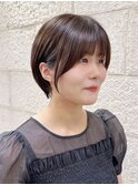 ショートボブ　ベージュカラー　京都美容室　進詩織