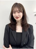 韓国ヘア　レイヤー　顔まわり