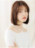 グレージュブラウンブリーチなしワンカールボブX大宮30代40代