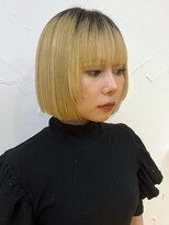 ソンノ(sonno)&nbsp;ハイトーンボブ 外国人風 ブロンドヘア 姫カット ぱっつん
