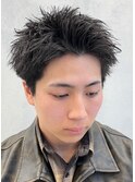 ツイスト/スパイキーショート/眉毛サロン/ハイトーン/南堀江
