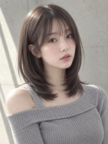 ユーフォリア 渋谷グランデ(Euphoria SHIBUYA GRANDE)&nbsp;グレージュミディアムウルフ外ハネシースルーバング